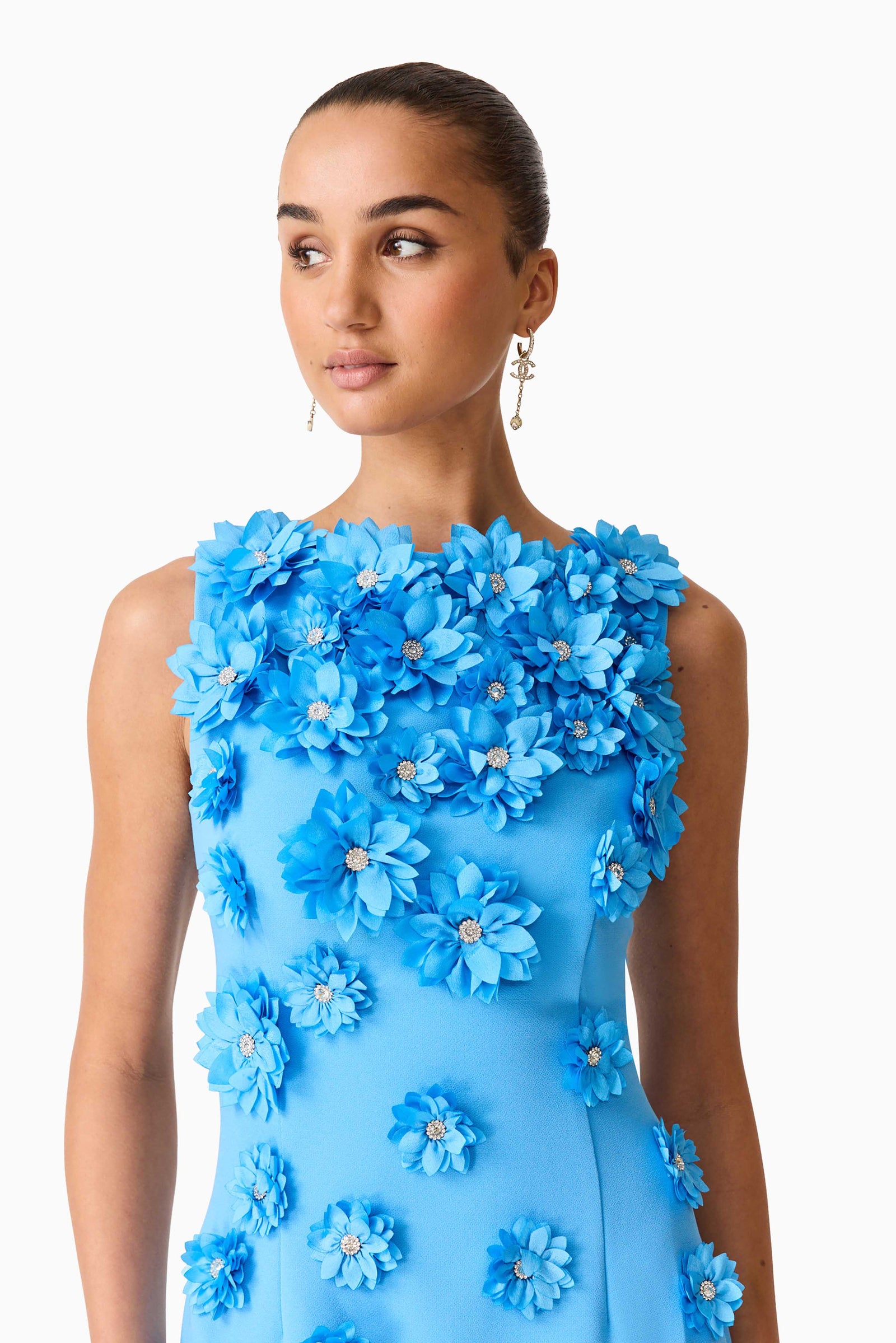 Dali Floral Applique Gown in Blue Elliatt Dali Floral Applique Gown in Blue Elliatt