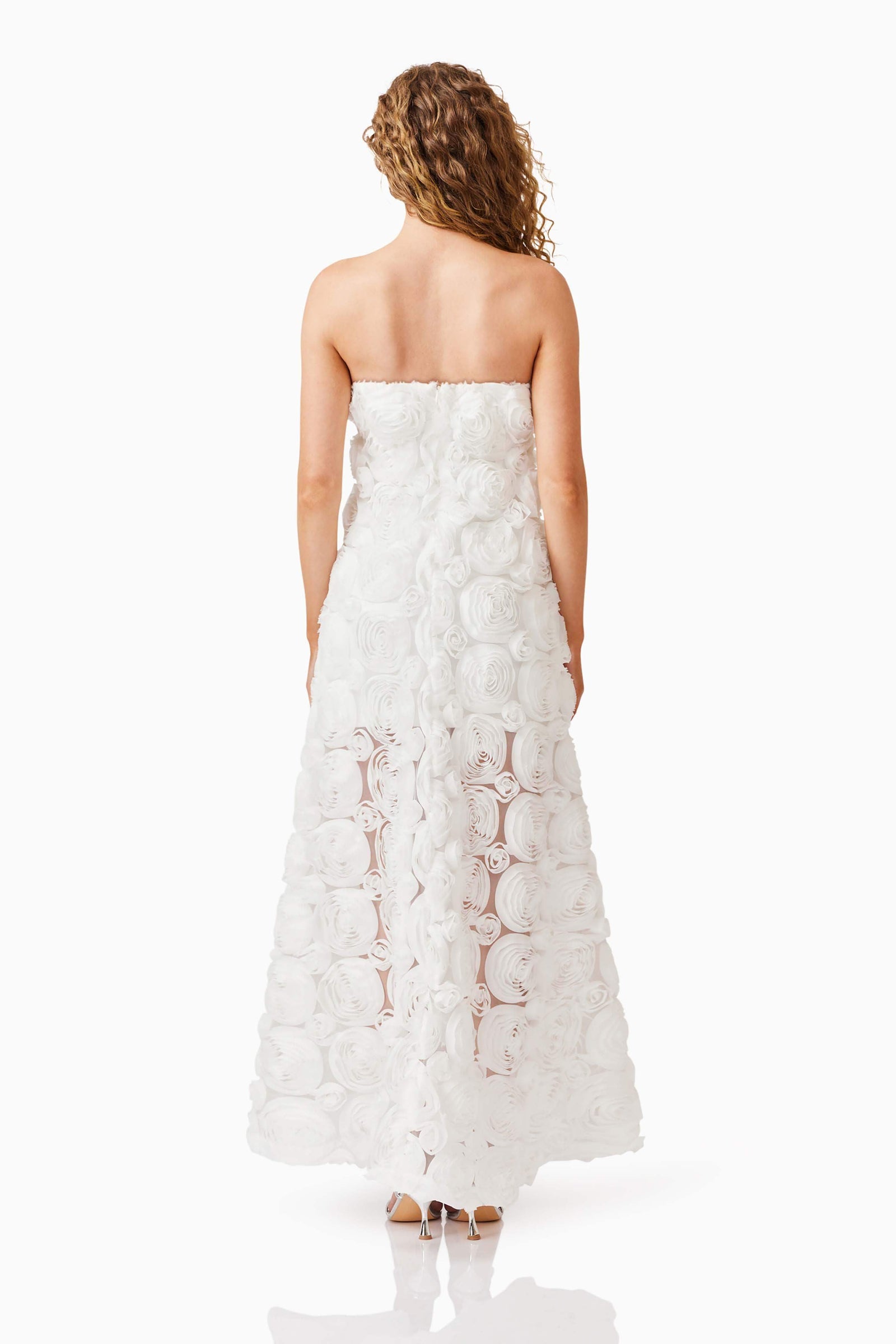 selena white dress Selena Strapless Maxi Dress in White