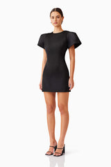 mini black dress with puff sleeves Elegant Black Puff Sleeve Mini Dress - Long Sleeve A-Line Ruffle Dress