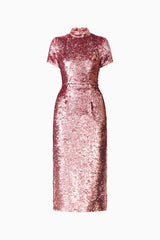 Alissa Sequin Midi Dress in Pink ghost shot 