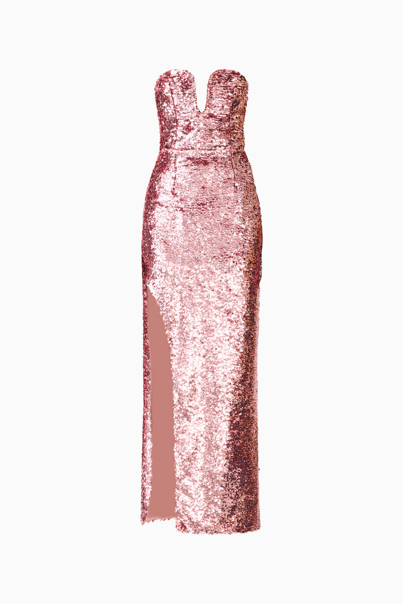 Alissa Sequin Strapless Gown in Pink Elliatt Alissa Sequin Strapless Gown in Pink Elliatt