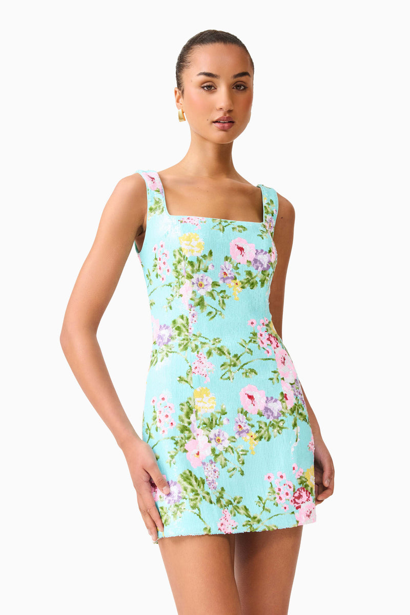 Emmeline Sequin Mini Dress - Mint Green - XXL