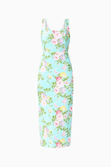 Emmeline Sequin Midi Dress in Mint Green detail shot 