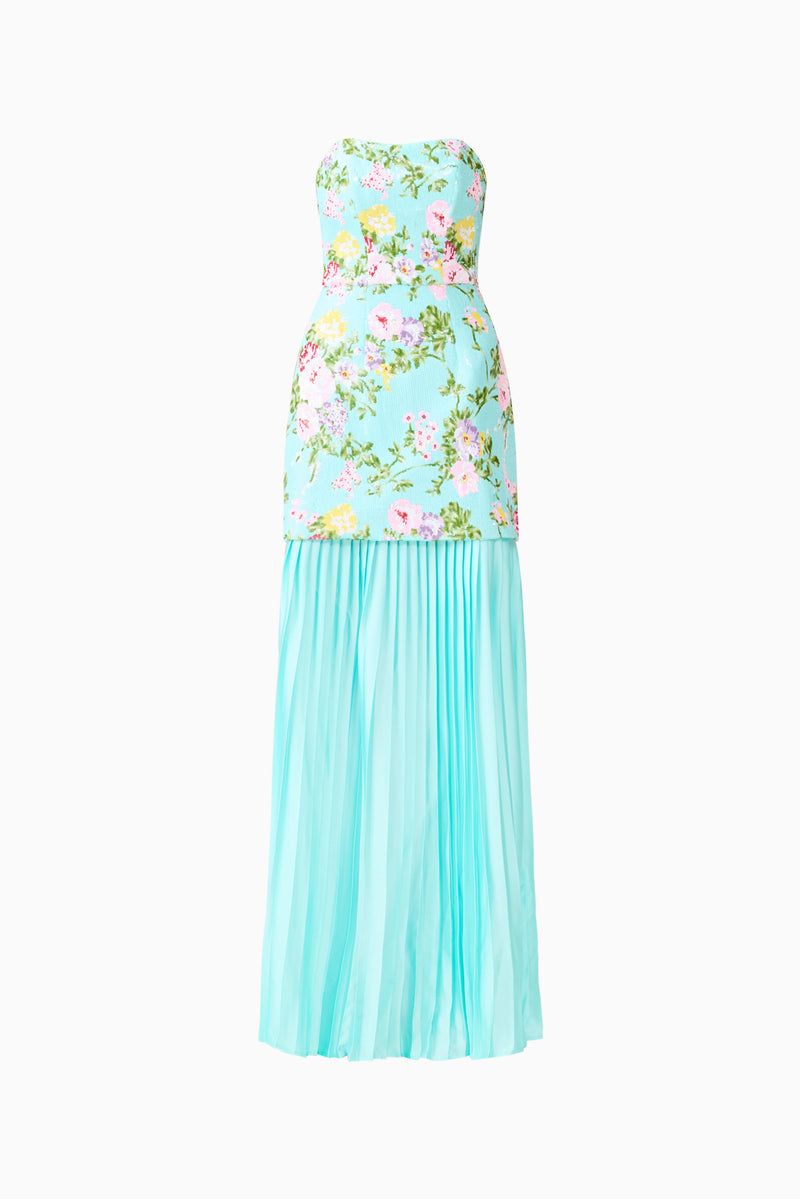 milla striking sequined maxi dress in mint green Emmeline Sequin Gown in Mint Green – Elliatt