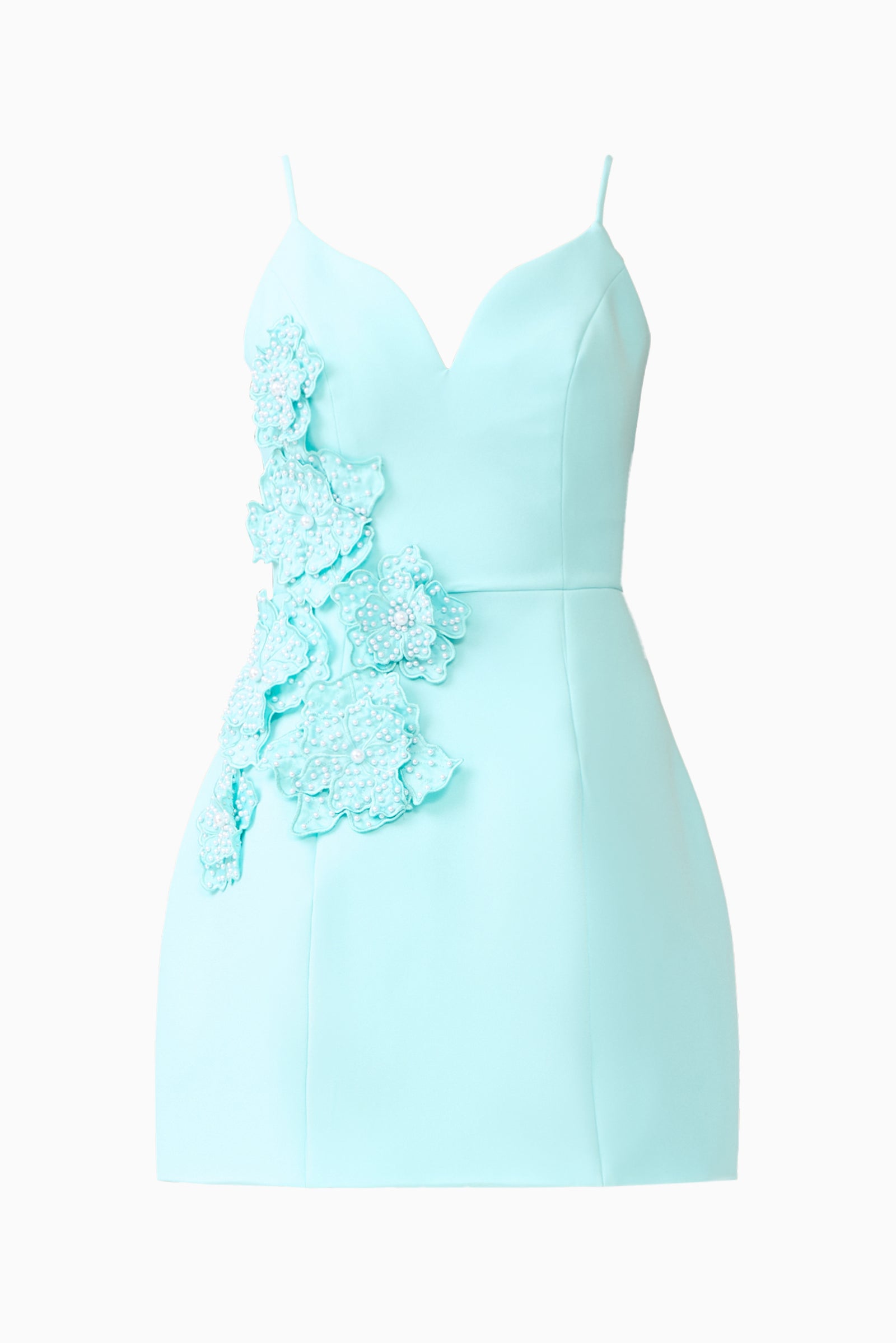 Stella Tulip Mini Dress in Aqua Blue – Elliatt