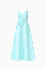 Stella A-Line Gown in Aqua Blue ghost shot 