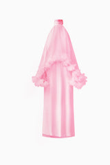 Poppy Cape Gown in Pink ghost shot 