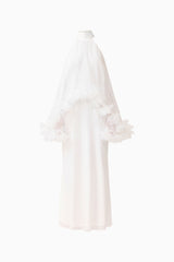 Poppy Cape Gown in White ghost shot 
