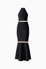 Naomi Halter Gown in Black ghost shot 