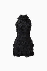 Cherry Blossom Mini Dress in Black ghost shot