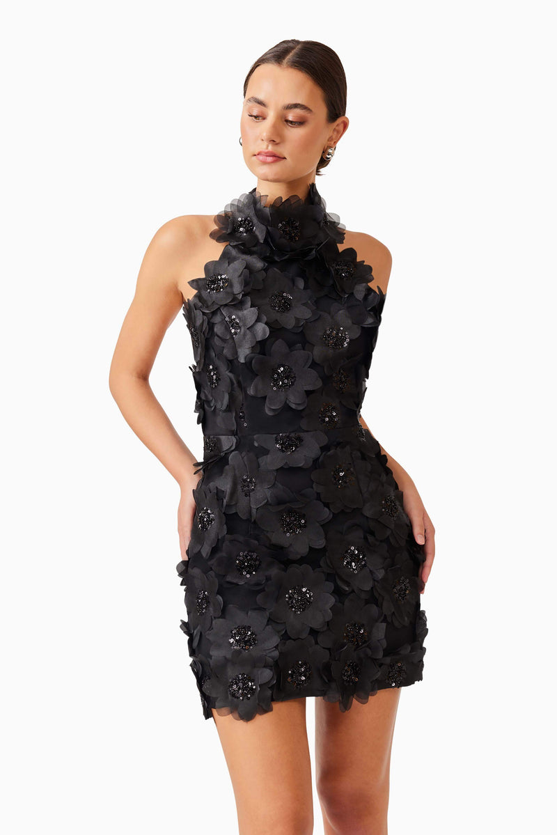 cherry dress black Cherry Blossom Mini Dress in Black