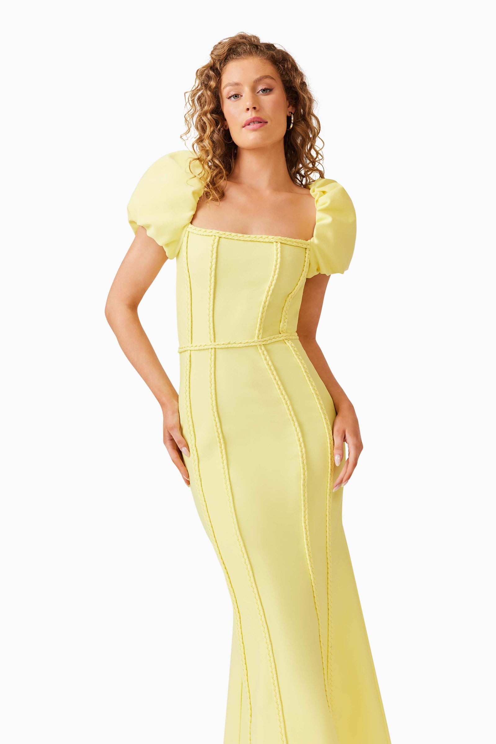 3/4 length sleeve maxi dress Linen Maxi Dress with Tie Waist & 3/4 sleeve, 2XL / Natural