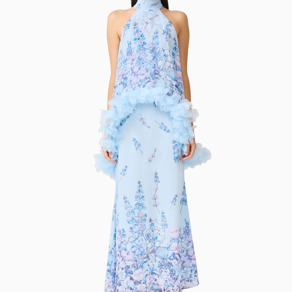 tulsia floral cape maxi dress in pink Tulsia Cape Maxi Dress  Walker Lane Dress & Tux