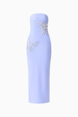  Mira Strapless Gown in Blue ghost shot