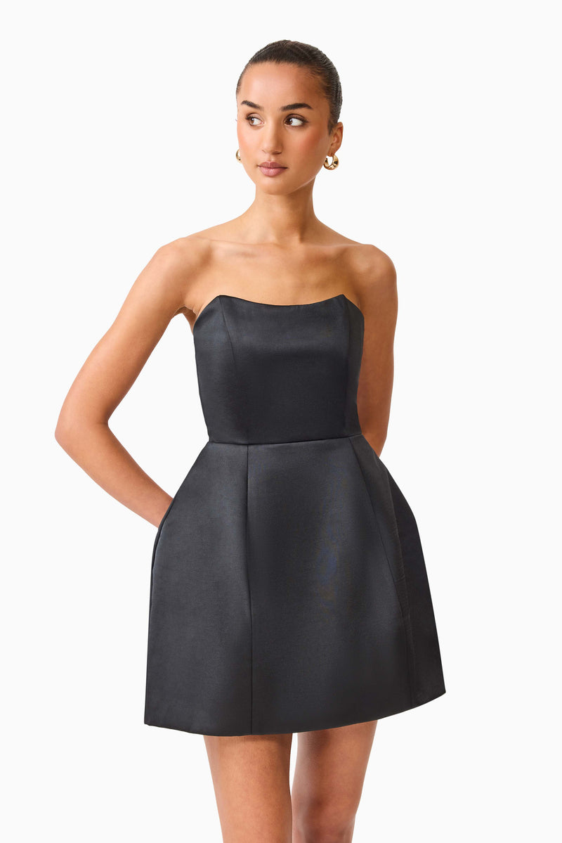 bow mini dress white Paris Satin Bow Back Mini Dress