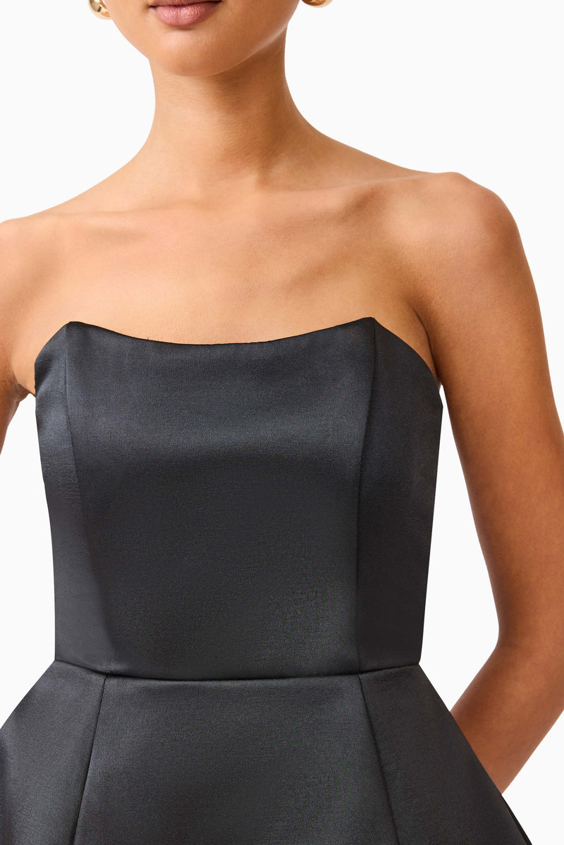 Manon Tulip Mini Dress in Black – Elliatt