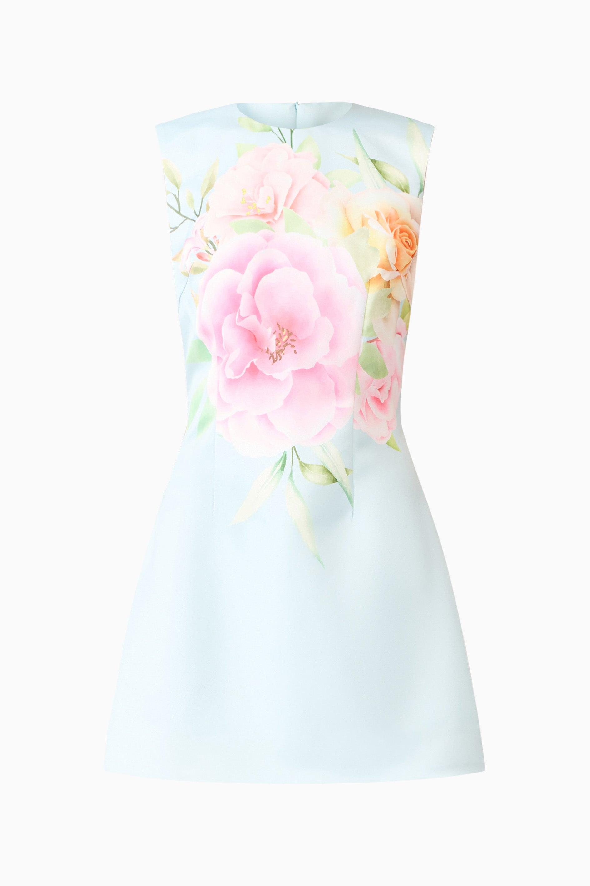Harper Shift Mini Dress in Baby Blue Floral – Elliatt