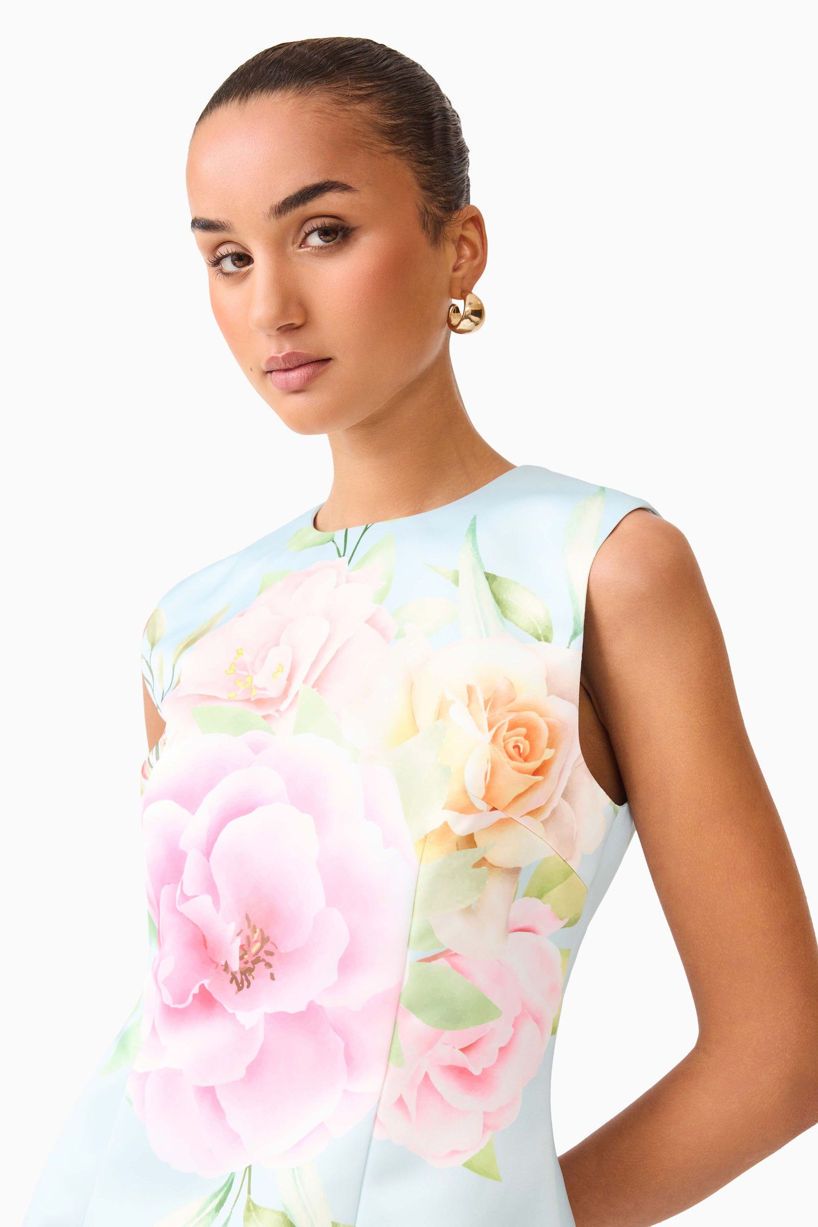 harper floral mini dress Harper Shift Mini Dress in Baby Blue Floral – Elliatt
