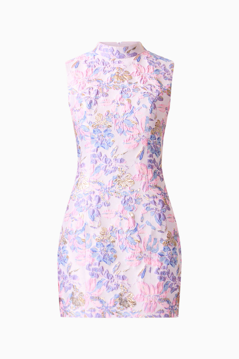 fitted lace wedding dress Marlene Shift Mini Dress in Pink & Purple Floral – Elliatt