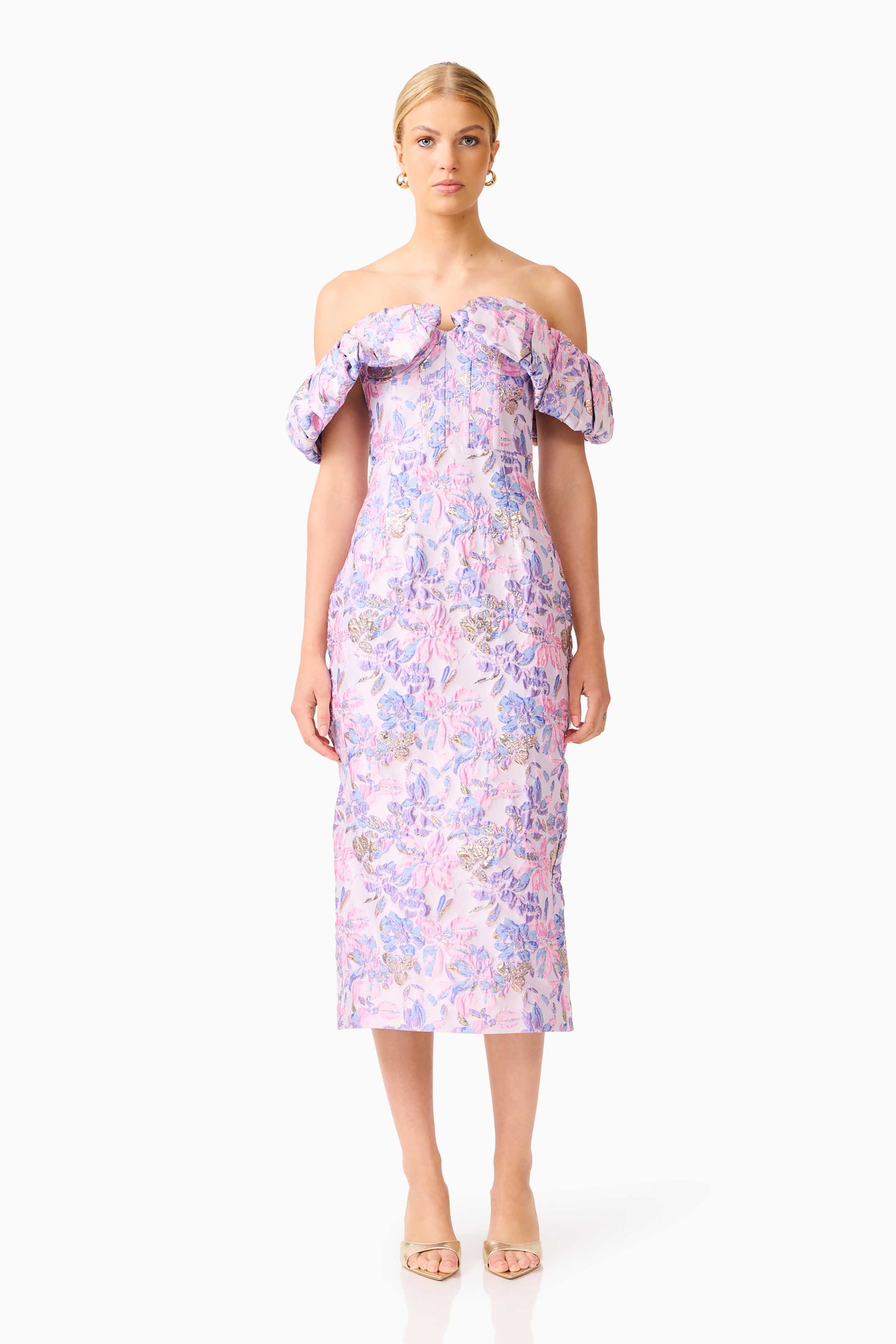 marlette midi dress Marlene Strapless Midi Dress - Pink & Purple Floral - XXS