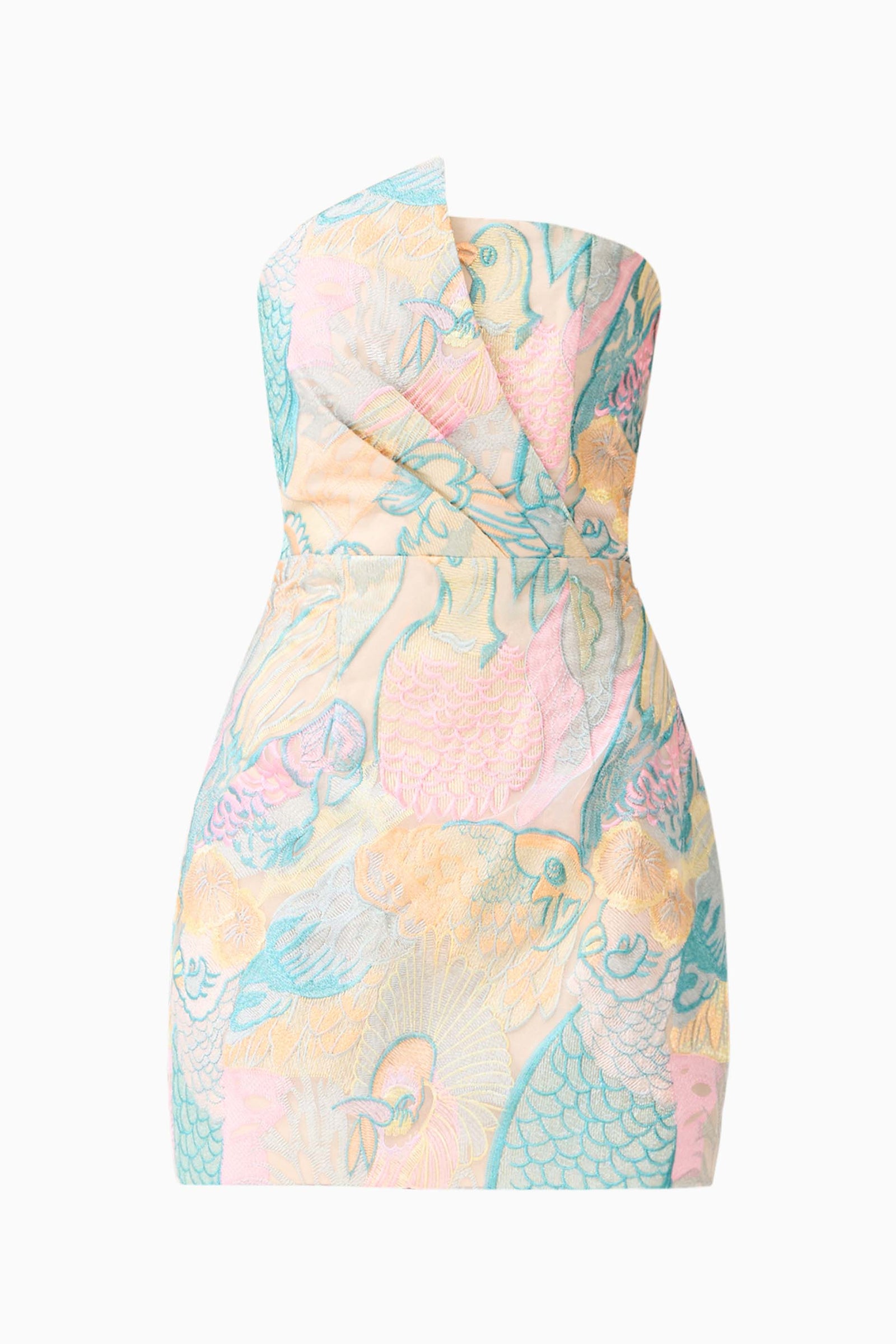 knee length dresses for ladies Tahliah Strapless Mini Dress in Blue Multi