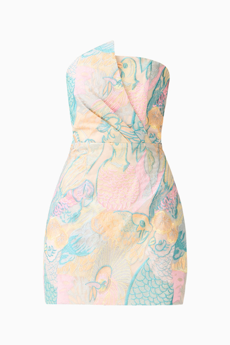 Tahliah Strapless Mini Dress in Blue Multi