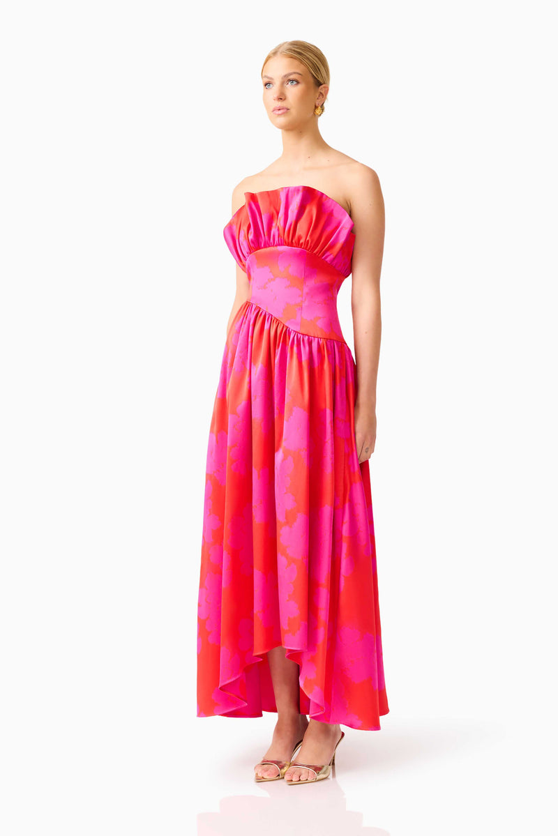 Laurel Sleeveless Maxi Dress in Pink & Red