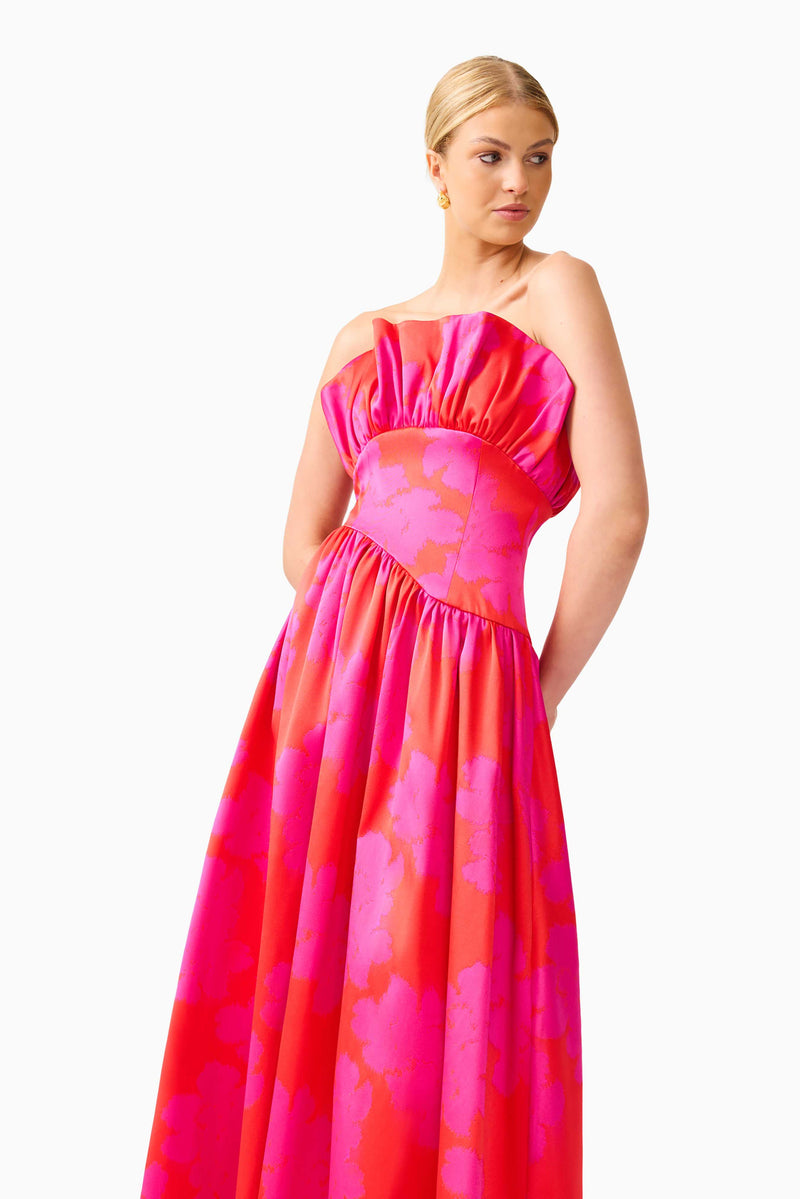 Laurel Sleeveless Maxi Dress in Pink & Red