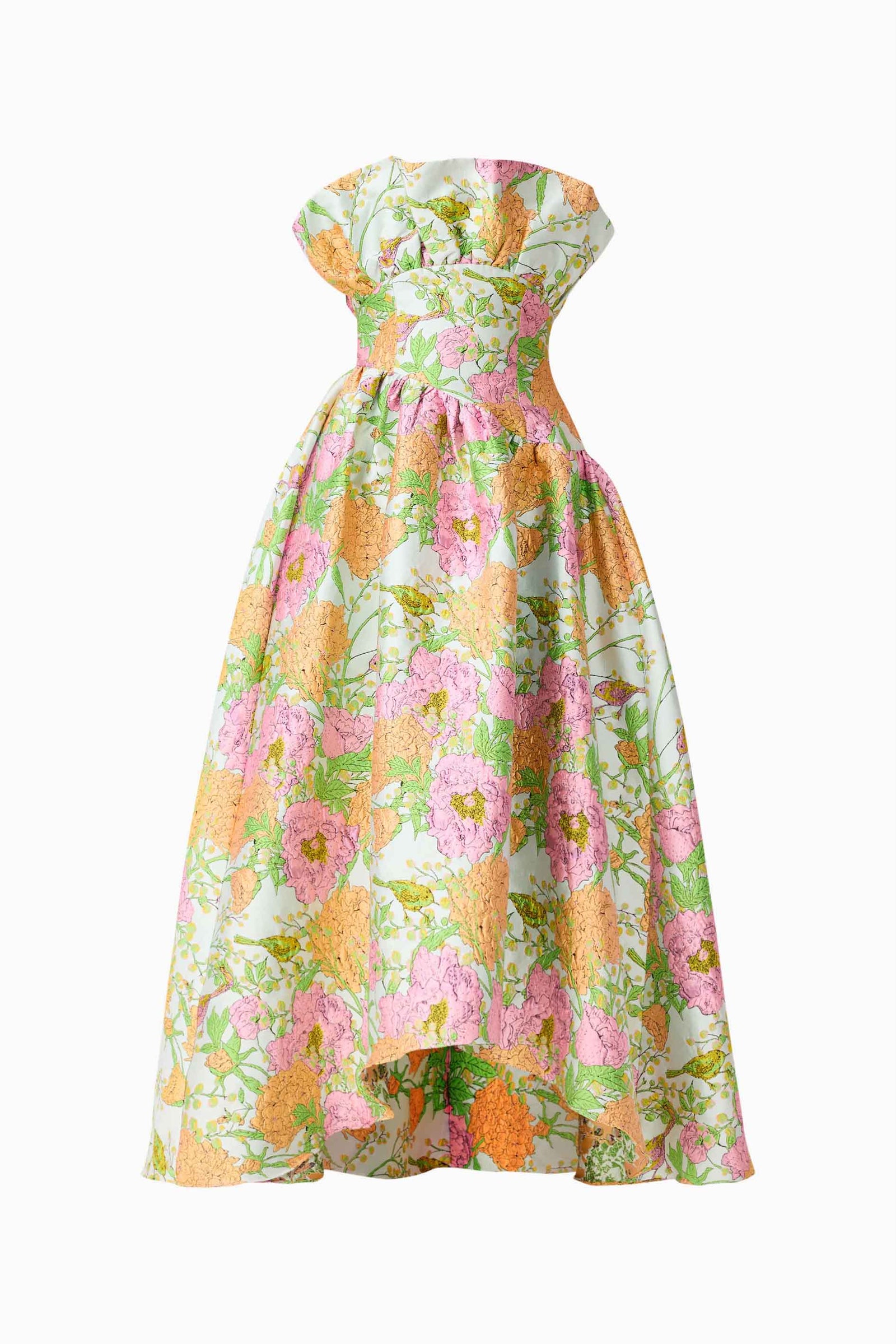 Laurel Sleeveless Maxi Dress in Green Floral | Jacquard Fabrication   Elliatt