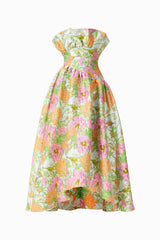 Laurel Sleeveless Maxi Dress in Green Floral ghost shot