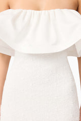 Dandelione Strapless Midi Dress in White