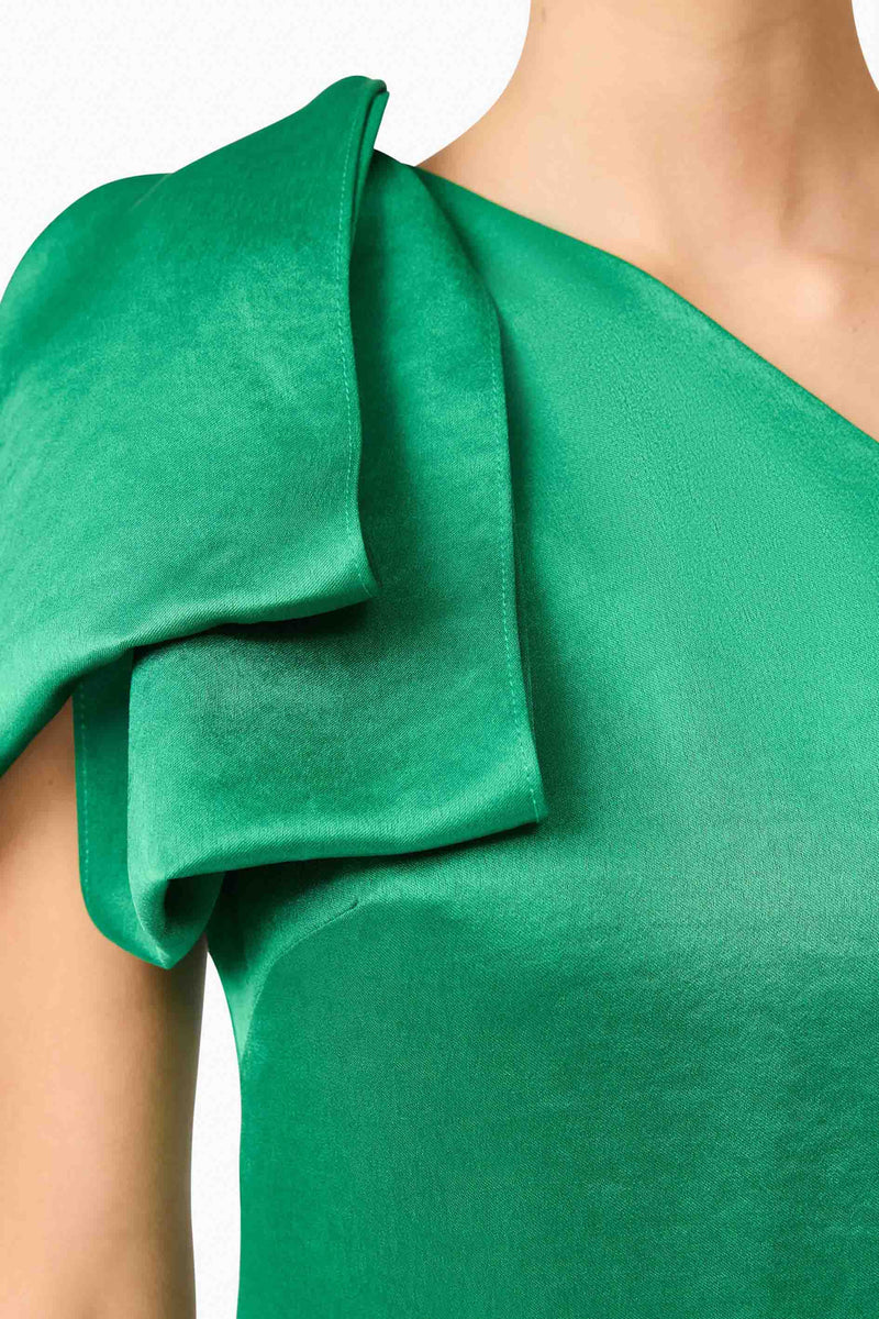 Ameera Asymmetrical Midi Dress in Green Elliatt Ameera Asymmetrical Midi Dress in Green Elliatt