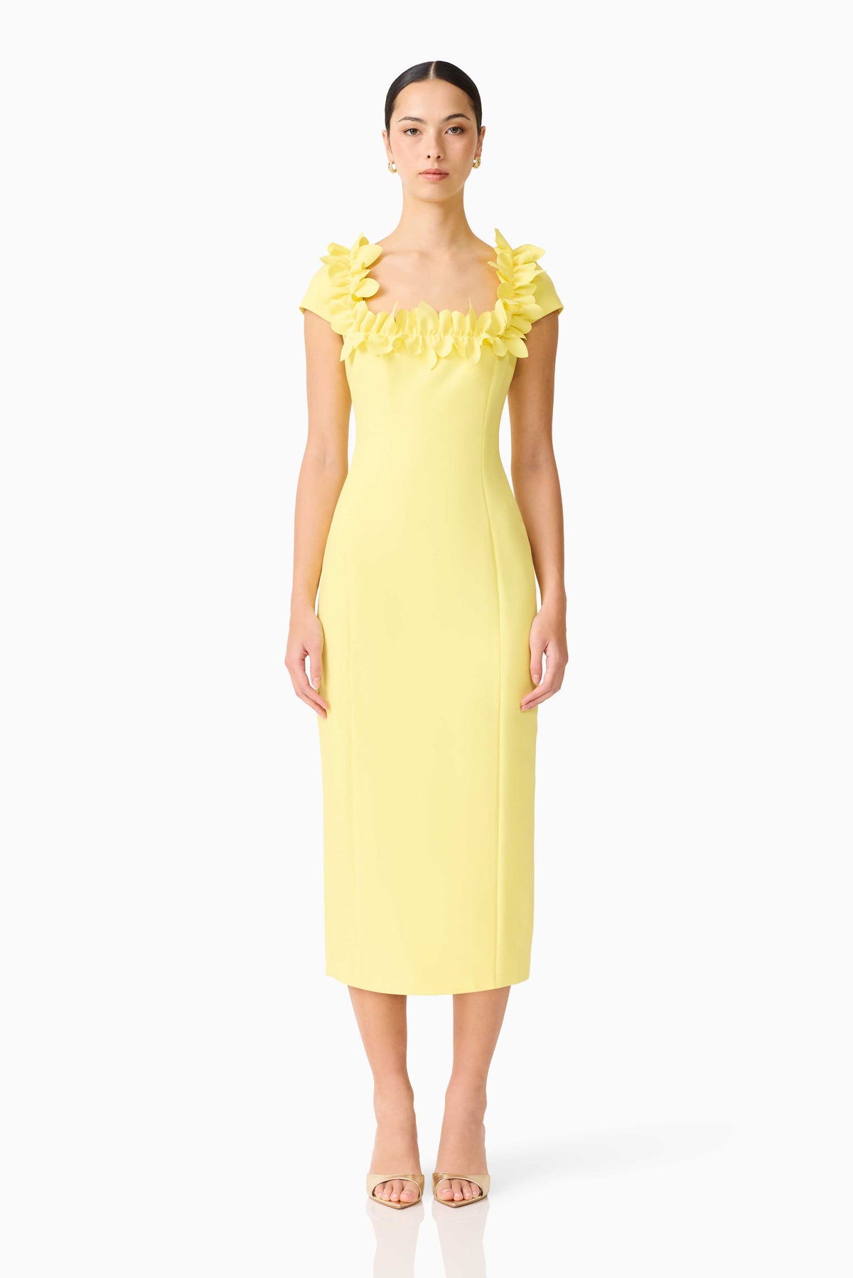 formal gold dresses with sleeves Elliatt main image 1