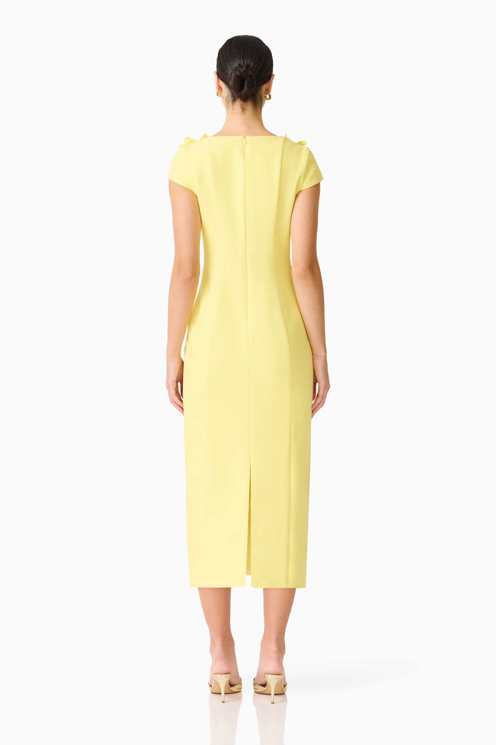 yellow midi sheath dress 6 / Yellow
