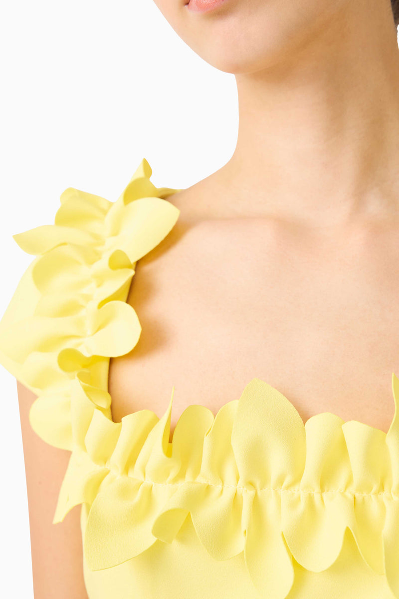 Cara Short Sleeve Midi Dress in Yellow | Effortless Elegance  Elliatt