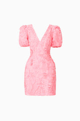 Monique Puff Sleeve Mini Dress in Pink, ghost shot