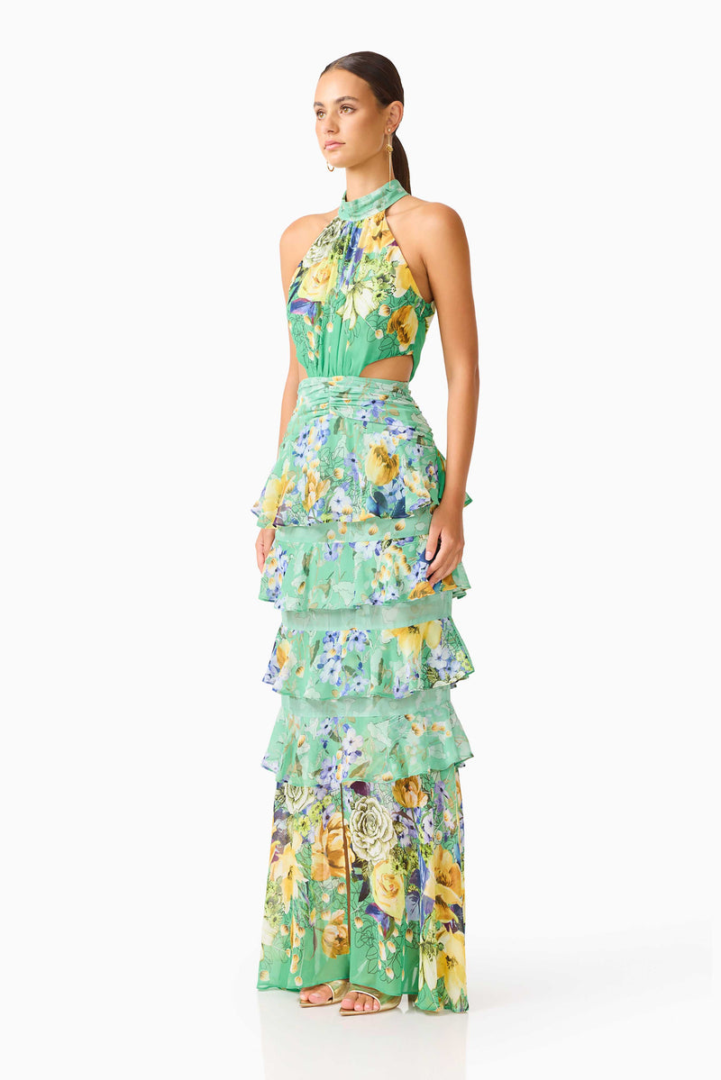 gardenia maxi dress Gardenia Halter Maxi Gown - Green - XXL