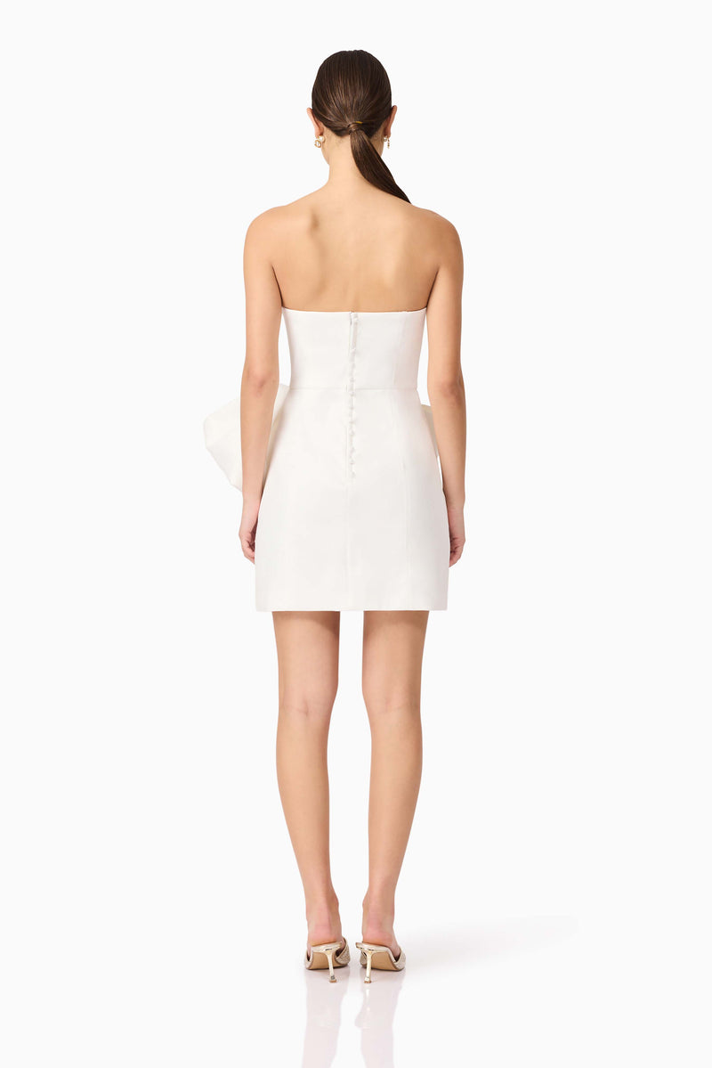 Elysie Bow Mini Dress - White - XS - ELLIATT Elysie Bow Mini Dress - White - XS - ELLIATT