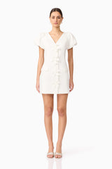 Elysie Blazer Mini Dress in White