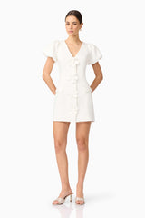 Elysie Blazer Mini Dress in White