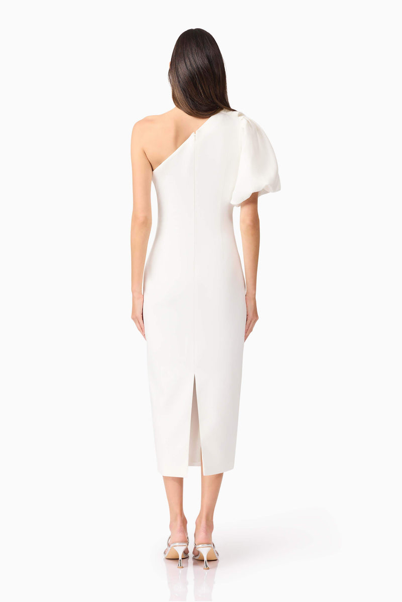 Elysie Midi Dress in White – Elliatt