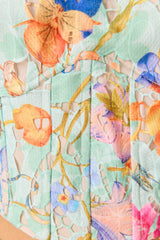 Matila Lace Set in Mint Multi top detail shot