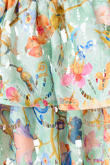 Matila Lace Set in Mint Multi skirt detail shot