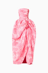 Dionne Strapless Gown in Pink Floral ghost