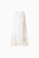 Alessia Embellished Shift Mini Dress in White ghost shot 
