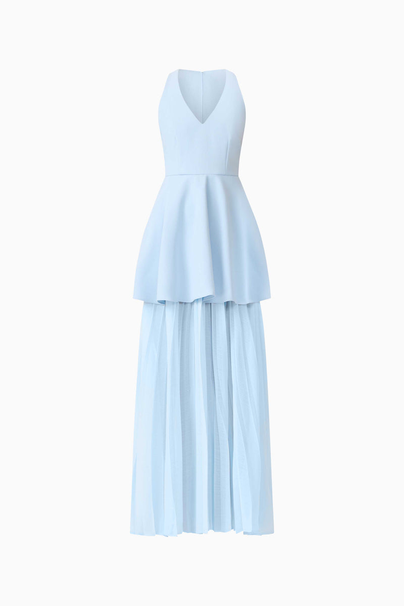 Anaya V-Neck Maxi Dress in Blue – Elliatt