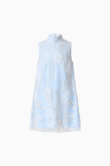 Annabelle Embellished Shift Mini Dress in Blue ghost shot