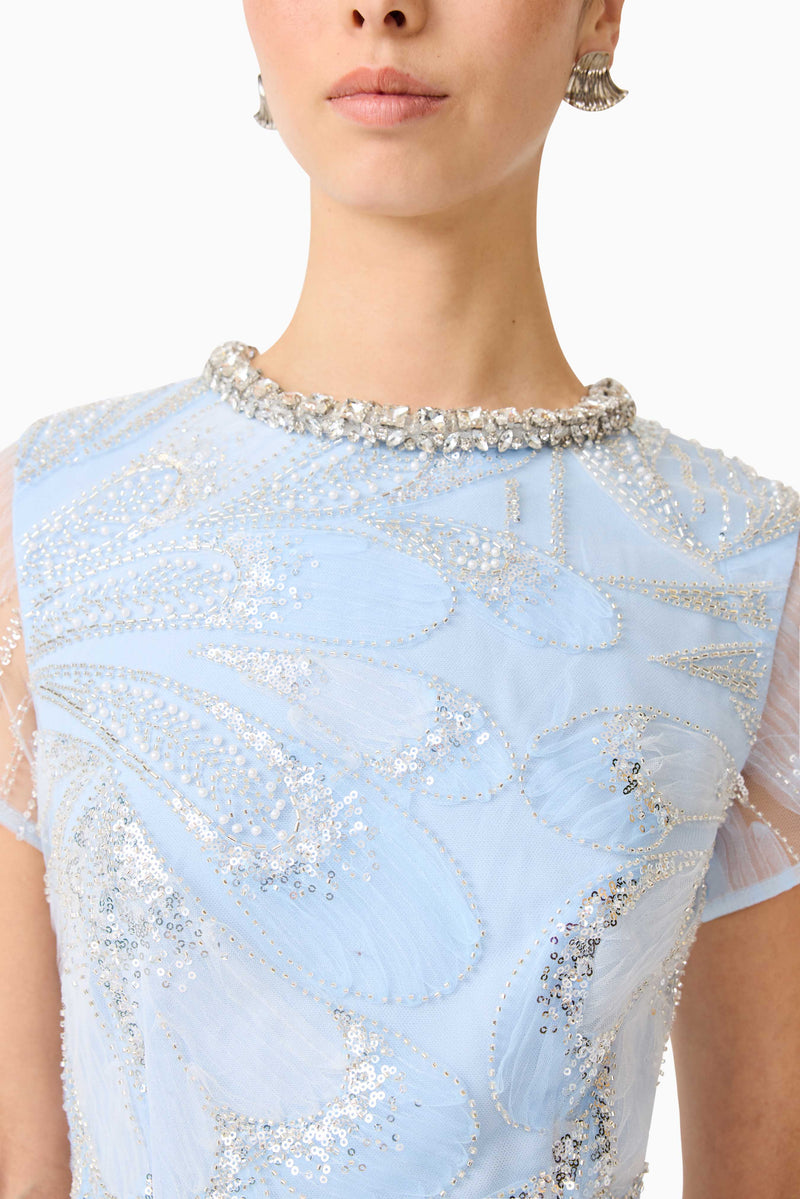 Annabelle Embellished Gown in Blue