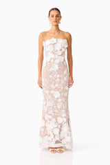 model wearing Tiana Floral Maxi Dress in Ivory front shot