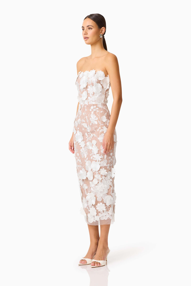 Helena Strapless Midi Dress - White - XL Helena Strapless Midi Dress - White - XL